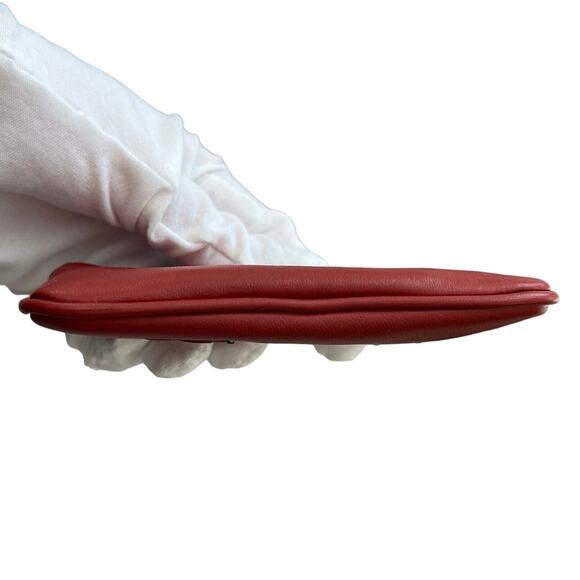 Bottega Veneta Leather Keychain Coin Pouch Red Floral - Picture 9 of 12